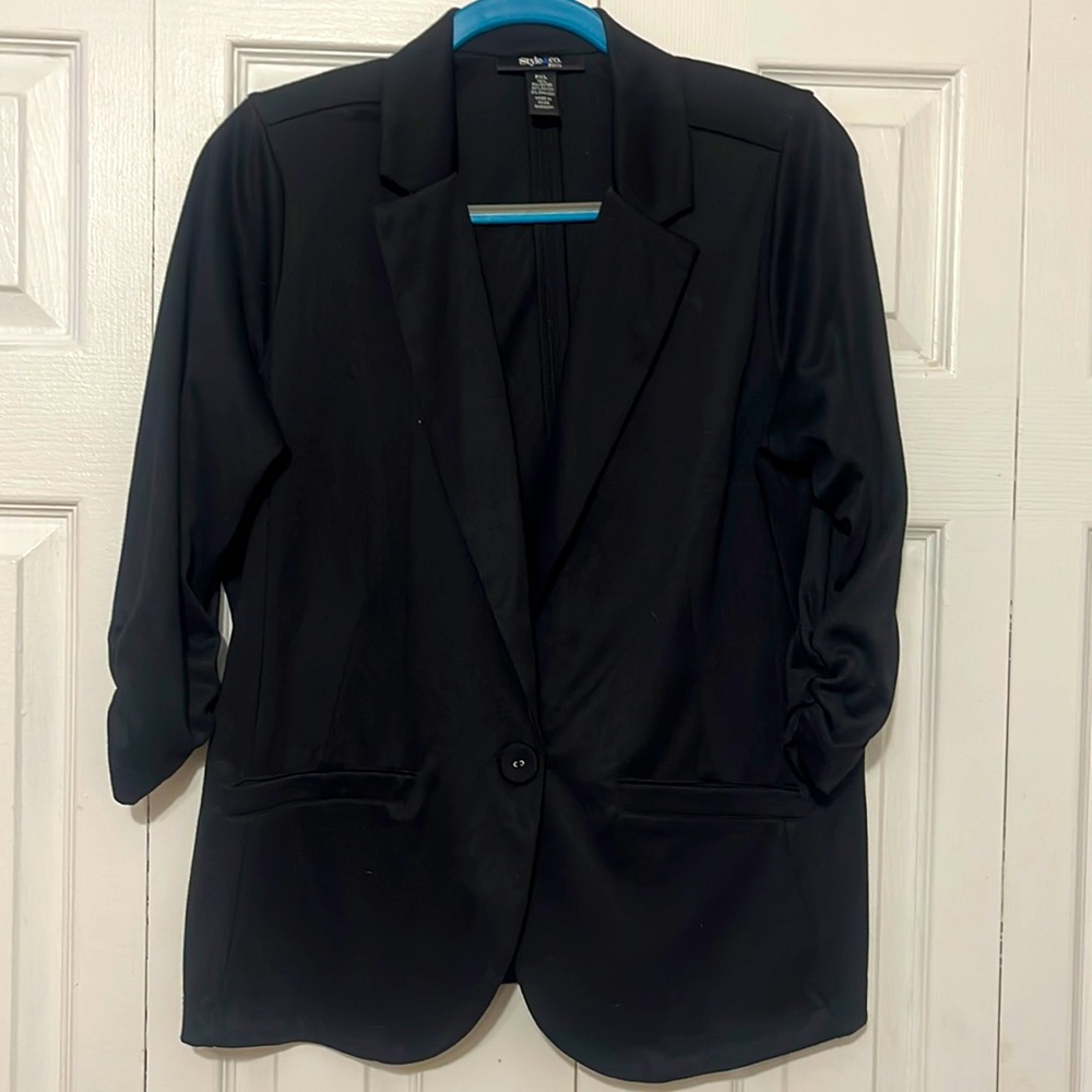 Style & Company Black Blazer. PXL three quarter sleeves.